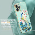 Hontinga for Realme 5 Pro Back Cover Luxury 6D Plating Cartoon Peacock Soft Silicone Phone Case. 
