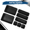 Tool Box Organizer and Storage Tray Toolbox Organizer Tray Divider Set Desktop Storage Box Black 32 Pack. 
