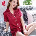 Silk Pajamas Women Spring Summer Long Sleeve Pajama Sets Pijama Sleepwear Pyjamas Homewear Nightwear Set. 