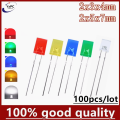 100pcs 2x5x7mm 2*5*7 Square LED diodes light emitting diode blue red green white yellow electronic DIY kit. 