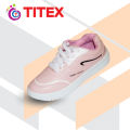 Titex White and Pink Color Simple Fashionable Sneakers For Women-1203. 