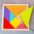 Colorful Wooden Tangram Traditional Brainstorming Game, Early Learning & Educational Intelligent Blocks Jigsaw Puzzle Toys for Baby & Toddlers. 