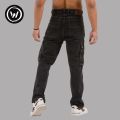 Wraon Black Grey Solid Premium Denim Cargo Jeans Pant For Men - Fashion | Pants For Men | Men's Wear | Cargo Pants |. 
