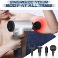 RF Portable Electric Fascial Gun RH-320 Massage Tool For Pain Relief  Mini Gun Massager With 4 Heads  Massager For Pain Relief & Recovery  Portable Handheld Electric. 