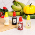 4Pcs Mini Condiment Squeeze Bottle Salad Dressing Ketchup Plastic Squeeze Jar MNP. 