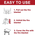2PCS Emergency Fire Blanket, Fire Blanket, Fire Suppression Blanket for Kitchen, Grill, Fireplace (39.4Inch X 39.4Inch) Easy to Use. 