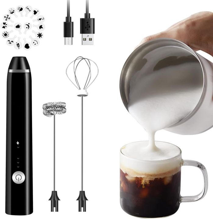 Rechargeable Milk Frother Handheld Electric Foam Maker with