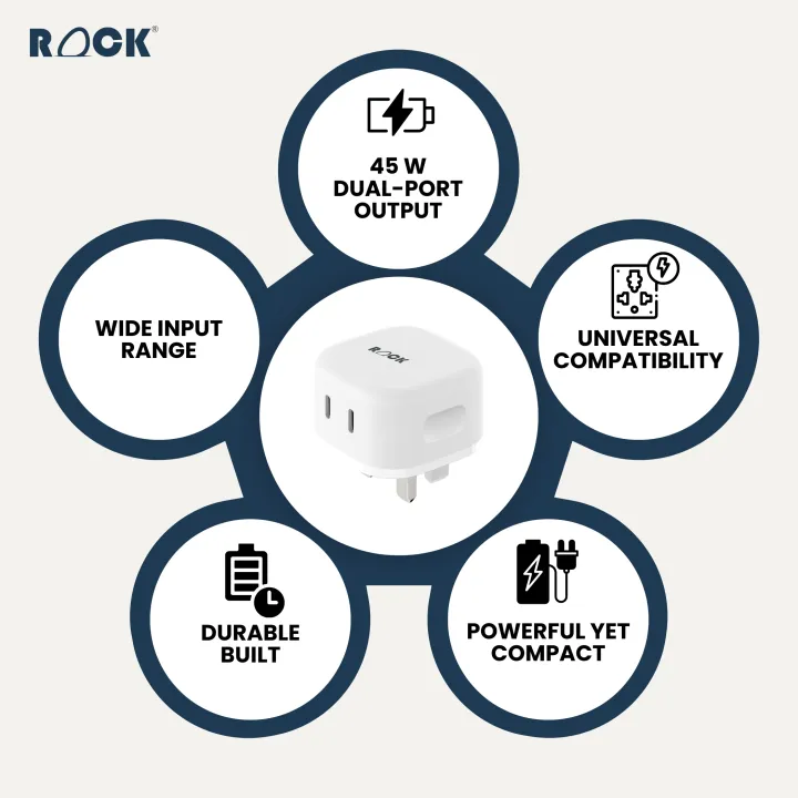 ROCK%20GaN%20Charger%2045W%20%7C%7C%20Two%20USB%20C%20Output%20Port%20%7C%7C%20Fast%20Charger%20%7C%7C%20Samsung%20Super%20Fast%20Charging,%20I-phone%20Fast%20Charging%20%7C%7C%20QC%20Fast%20Charge%20-%20Image%204