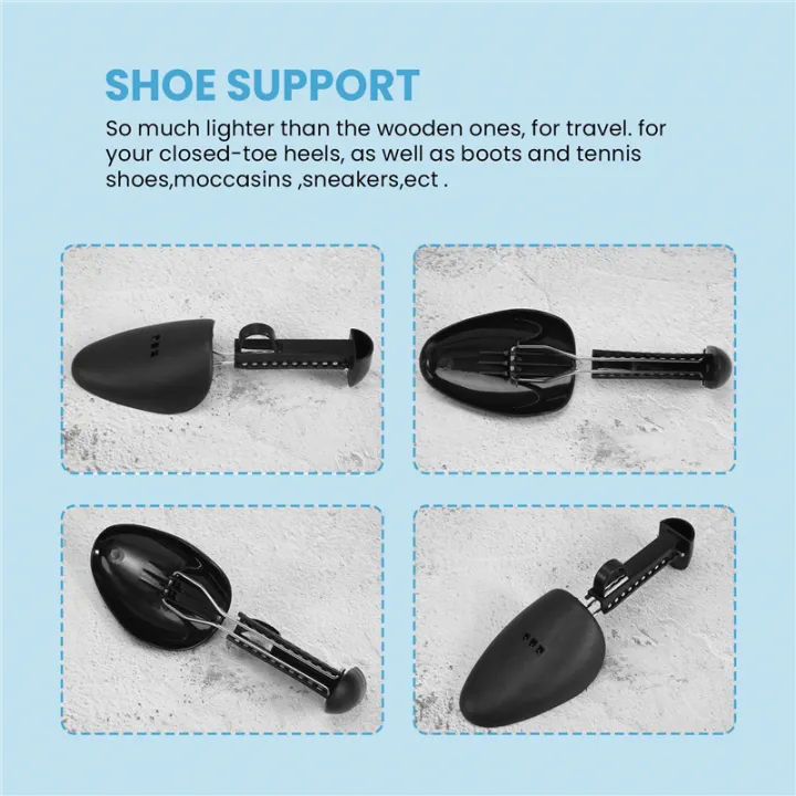 ARELENE%205%20Pairs%20Practical%20Plastic%20Adjustable%20Length%20Men%20Shoe%20Tree%20Stretcher%20Boot%20Holder%20Organizers%20(5%20Pairs%20Black)%20-%20Image%206