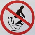 "Warning Do Not Step on Toilet Seat" Sticker For Office Home And Restaurant Wall, 1pcs 11/11cm - 2 piece. 
