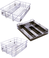 Stainless Steel Modular Kitchen Baskets 3Pcs With 3 Sets Of Drawer Slider. 