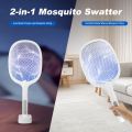 2-in-1 Electric Fly Swatter & Mosquito Zapper Lamp – USB Rechargeable Bug Killer Racket with 5-Layer Safety Mesh | Handheld & Stand Mode Insect Trap for Home, Kitchen, Bedroom, Patio. 