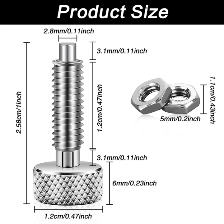 NAMUNY%204%20Pcs%20Hand%20Retractable%20Spring%20Plunger%20Stainless%20Steel%20Lock%20Out%20M6%20Type%20for%20Rolling%20Toolbox%20Packout%20-%20Image%202