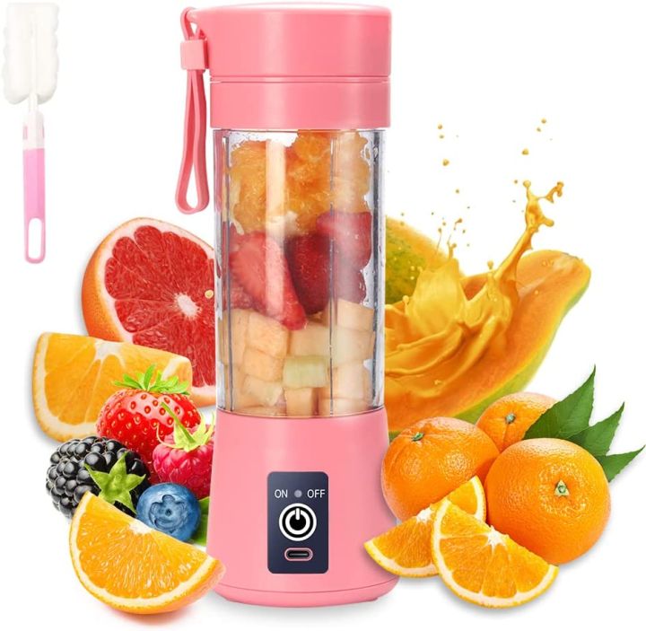 Portable Blender Cup, Electric USB Juicer Blender, Mini Blender Portable Blender For Shakes And Smoothies, Juice, 380ml ( Colors May Vary )