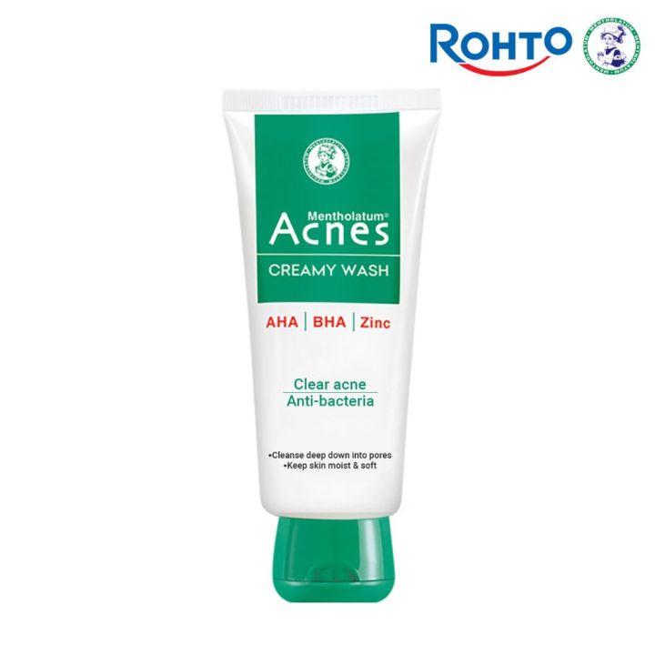 Rohto Mentholatum Acnes Creamy Face Wash For Acne And Pimple Treatment 150g
