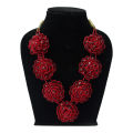 Red Crystal Flower Pote Set For Women. 
