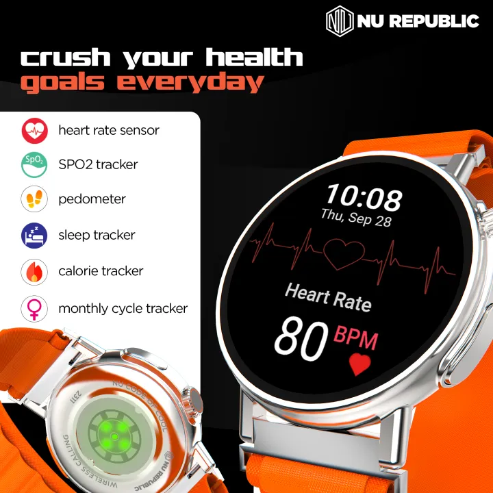 Nu%20Republic%20Creed%20Max%20with%201.43"%20HD%20IPS%20Display%20%7C%20Bluetooth%20Calling%20Round%20Dial%20Smart%20Watch%20%7C%20Health%20Monitor%20&%20AI%20Voice%20Assistant%20with%20One%20Extra%20Strap%20-%20Image%209