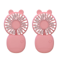 JAERBEE 2X Summer Portable Mini Fan Small Pocket Fan Cartoon Fan Hand-Held Fan for Outdoor Mini Electric Fan,Pink. 