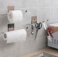 Stainless Steel Self Adhesive Napkin Ring Wall Mount Towel Hanging Holder with Magic Adhesive Pad. 