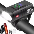 Durable USB Bicycle Front Rear Lamp Set Rechargeable Illumination Bicycle T6 LED Torch Battery Display Water Proof Mountain Bike Lights Camping. 