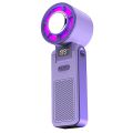 Low Noise Ice Compress Cool Refrigeration Electric Fan Foldable Colorful Lighting Personal Cooling Fan Digital Display 199 Gears Small Air Cooler Indoor Outdoor Use. 