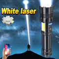 【2025 Version】 Super Powerful LED Flashlight White Laser XHP70 Rechargeable Torch High Power Flashlights COB Light Tactical Waterproof Lantern. 