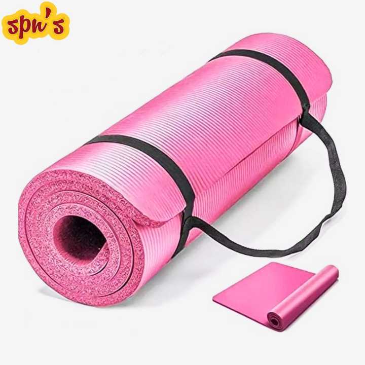 Spn'S All-Purpose 10 Mm Extra Thick High Density Anti-Tear Exercise Yoga Mat With Carrying Strap | Yoga Mat For Home Workouts