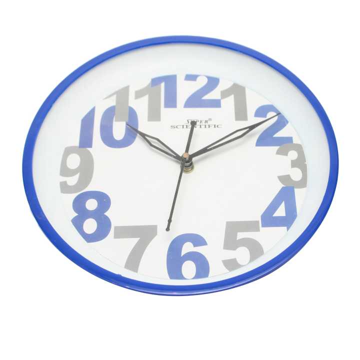 Super Scientific Blue/White Round Wall Clock
