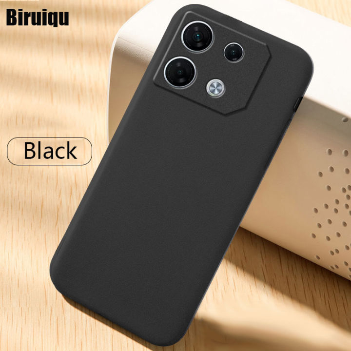 Biruiqu For Infinix GT 10 Pro Shockproof Anti Slip Soft TPU Sandstone Matte Back Case Cover