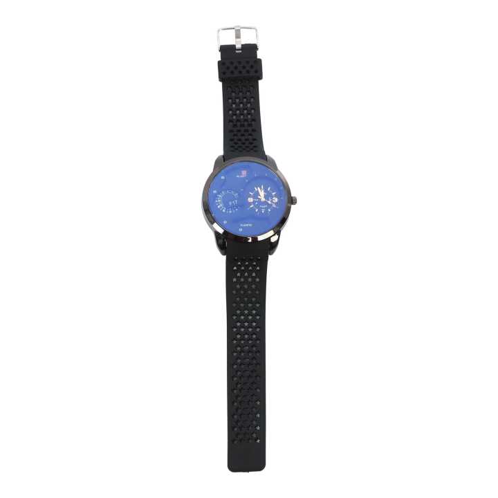 Black Color Unisex Dial Casual Rubber Strap Watch