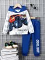 Xujiguanghui 2PCS Kids Boy Clothes Set Car print Long Sleeve Hoodie Top+Pants Autumn Winter Fashion Sport Outfit for Children Boy 1-6 Years. 