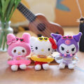 Cute Sanrio Kuromi Pendant Hello Kitty With Swim Ring Plush Stuff Toys Keychain Kawaii Accessories Backpack Hanging Ornament. 
