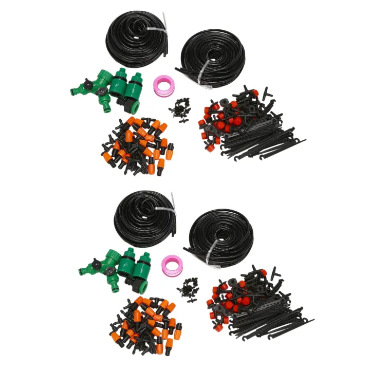 2X Garden Automatic Drip Irrigation Set,30M Adjustable DIY Irrigation ...