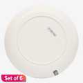 White/Pink Milda Plastic  Dining Plate Flower Printed 10Inch Set of 6. 