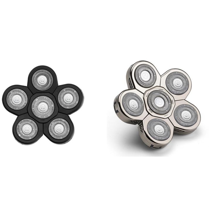 fasdaga 2x Men's Electric Shaver Heads Electric Blade Replacement 6 Blades Shaver Replacement Bald As Shown