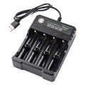 18650 Lithium Battery Charger 4 Slot 3.7V Smart USB Charging Stand 14500 Bright Flashlight Charger. 