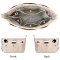 1Pcs New Storage Bags Insert Cosmetic Bag Portable with Zipped Top Linner Bag Felt Multi-Pocket Handbag Organizer Women. 