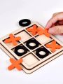 Montessori Wooden Tic Tac Toe Game - Mini Travel Board, Educational Toy for Baby & Toddlers, Interactive Puzzle for Family Fun, Party Games, Early Learning & Confidence Building. 