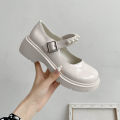 Vintage British Style Large Size Small Leather Shoes Women's 2023 Spring New Beaded Casual Women's Shoes with Thick Sole. 