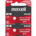 Maxell SR626SW 377 1.55V Mercury Free Silver Oxide Battery for Watch and Electronics. 