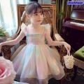 NEW Anedshaop Portable New Summer Cute Girls Princess Dress Gradient Rainbow Butterfly Decoration Mesh Dress For Girls Kids Party Prom Gown Clothes. 