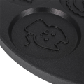 FORIDE 2X Pancake Maker - Non-Stick Pancake Pan Griddle Grill Pan Mini Crepe Maker 7-Mold with Silicone Handle, Black Animal. 