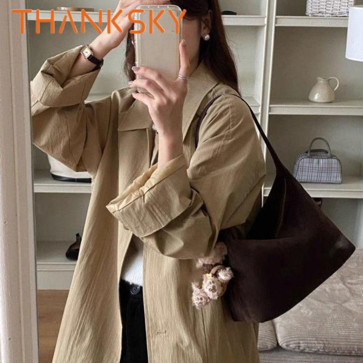 Cute Handbag Suede Shoulder Bag Solid Color Large Capacity Hobo Bag Fashion Ladies Crossbody Bag Autumn and Winter