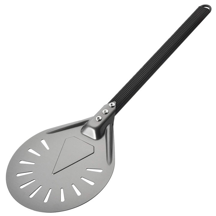 FORIDE Turning Pizza Peel with 8 inch Aluminum Round Pizza Paddle, 23.6 inch Overall, Outdoor Pizza Oven Accessories