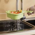 2pcs Durable Punch-free Sink Drain Basket Creative Triangular Multi-functional Pool Detachable Quickly Drain Plastic Water Filter Rack Food Peel. 