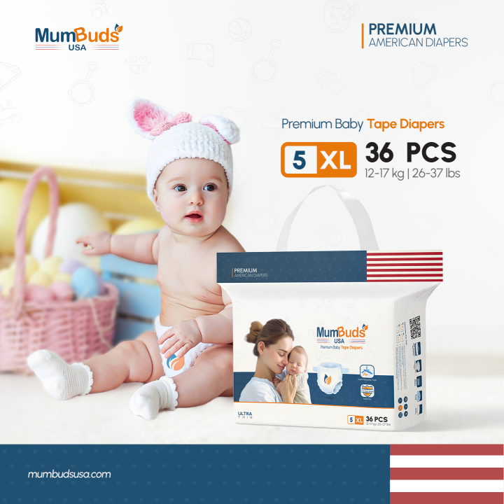 MumBuds%20USA%20ZIPLOCK%20Tape%20Style%20Diapers%20Size-5%20XL%20(12%E2%80%9317%20kg)%2036%20Pcs%20%7C%20Ultra%20Thin,%20Soft%20&%20Breathable%20Baby%20Diapers%20-%20Image%204