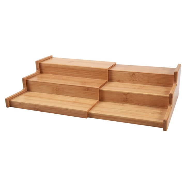 OUMERY Spice Rack Kitchen Cabinet Organizer- 3 Tier Bamboo Expandable ...