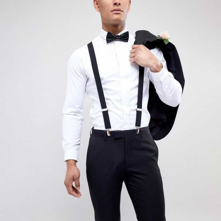 Adjustable Suspenders With Matching Bow Tie For Men/Women
