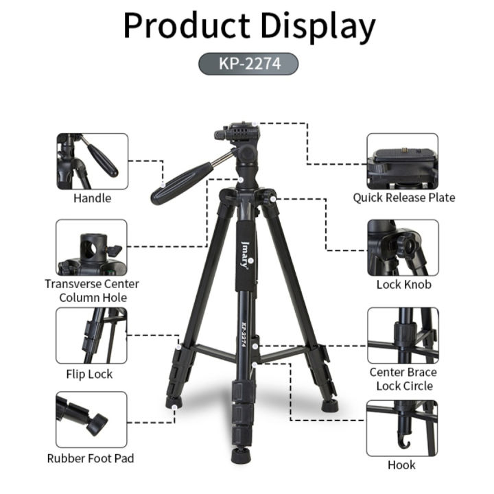 JMARY%20KP-2274%20Professional%20Camera%20Tripod%20with%20Horizontal%20Arm%20&%20Monopod%20Mode%20%7C%202-in-1%20DSLR,%20Mobile%20Phone,%20Vlogging,%20Live%20Stream%20Stand%20%7C%20Heavy%20Duty%20Aluminum%20Adjustable%20Tripod%20for%20Photography%20&%20Videography%20-%20Image%204