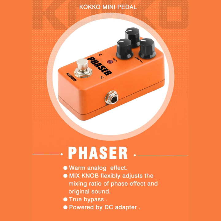KOKKO FPH2 MINI Vintage Phaser Guitar Effect Pedal True Bypass
